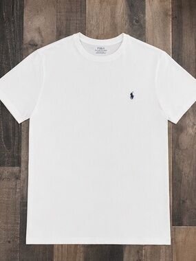 Polo by Ralph Lauren White Tee with Navy Pony Embroidery